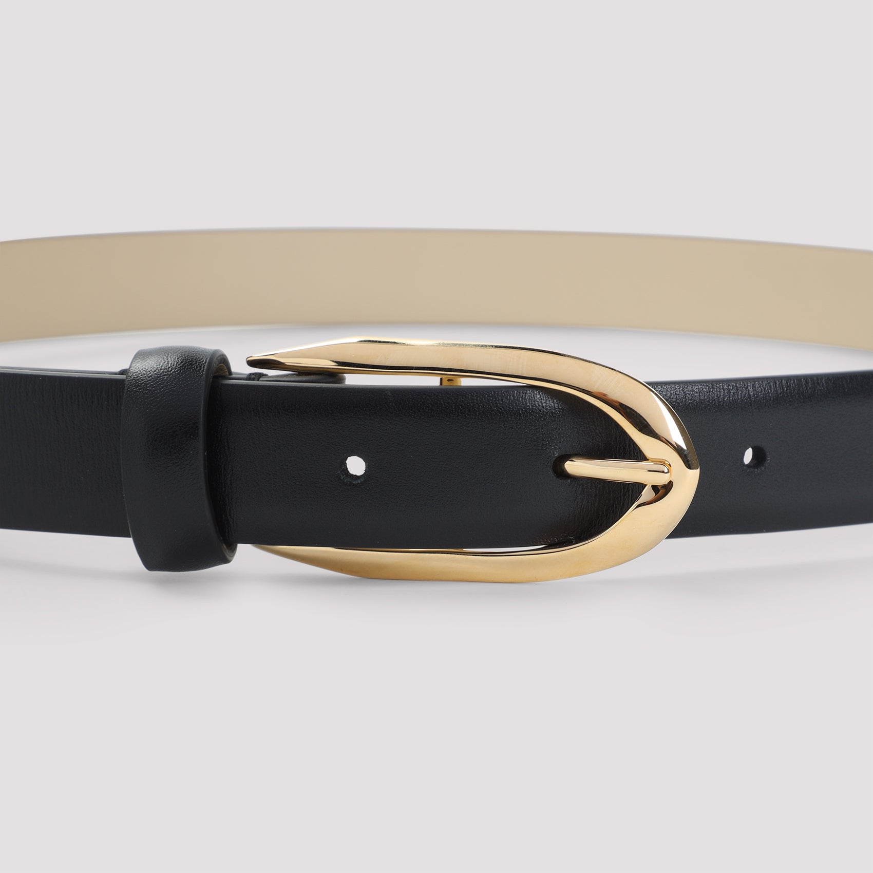 GIVENCHY Buckle Leather Belt - 2cm Width