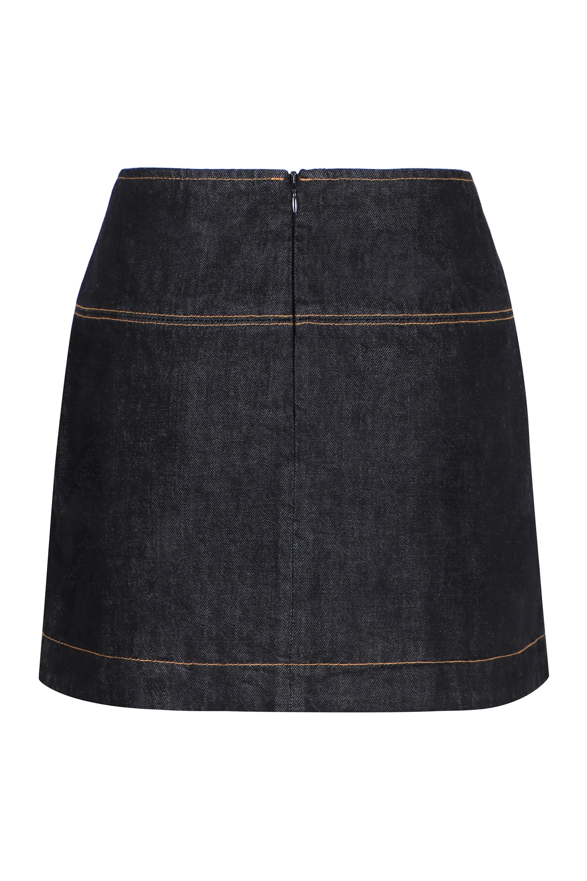 ZIMMERMANN Women's Denim Mini Skirt with Decorative Metallic Details