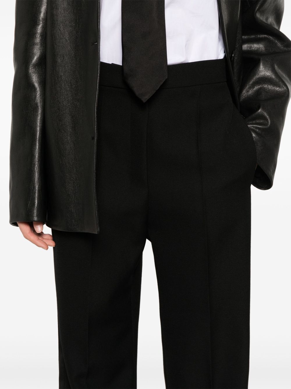 MAX MARA PIANOFORTE Elegant Wool Trousers with Side Stripe Detailing