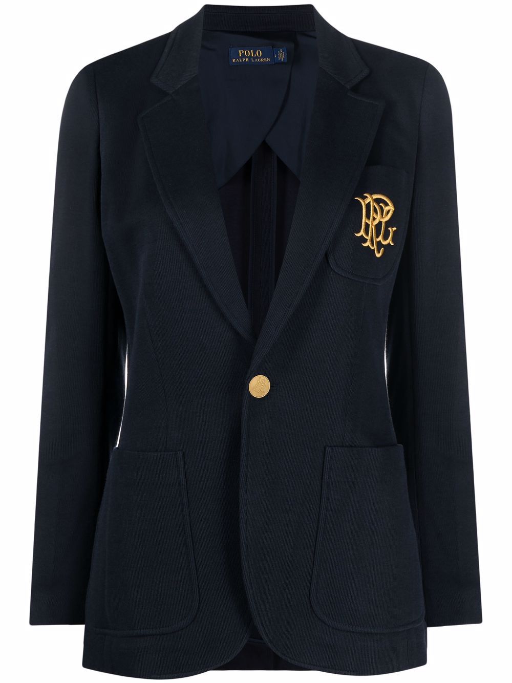 POLO RALPH LAUREN Embroidered Monogram Double Knit Blazer