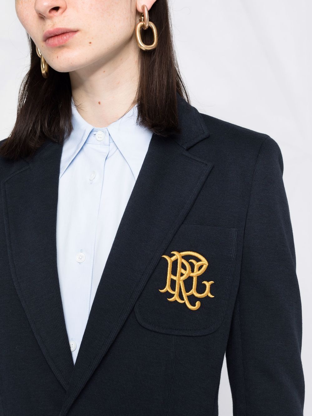 POLO RALPH LAUREN Embroidered Monogram Double Knit Blazer