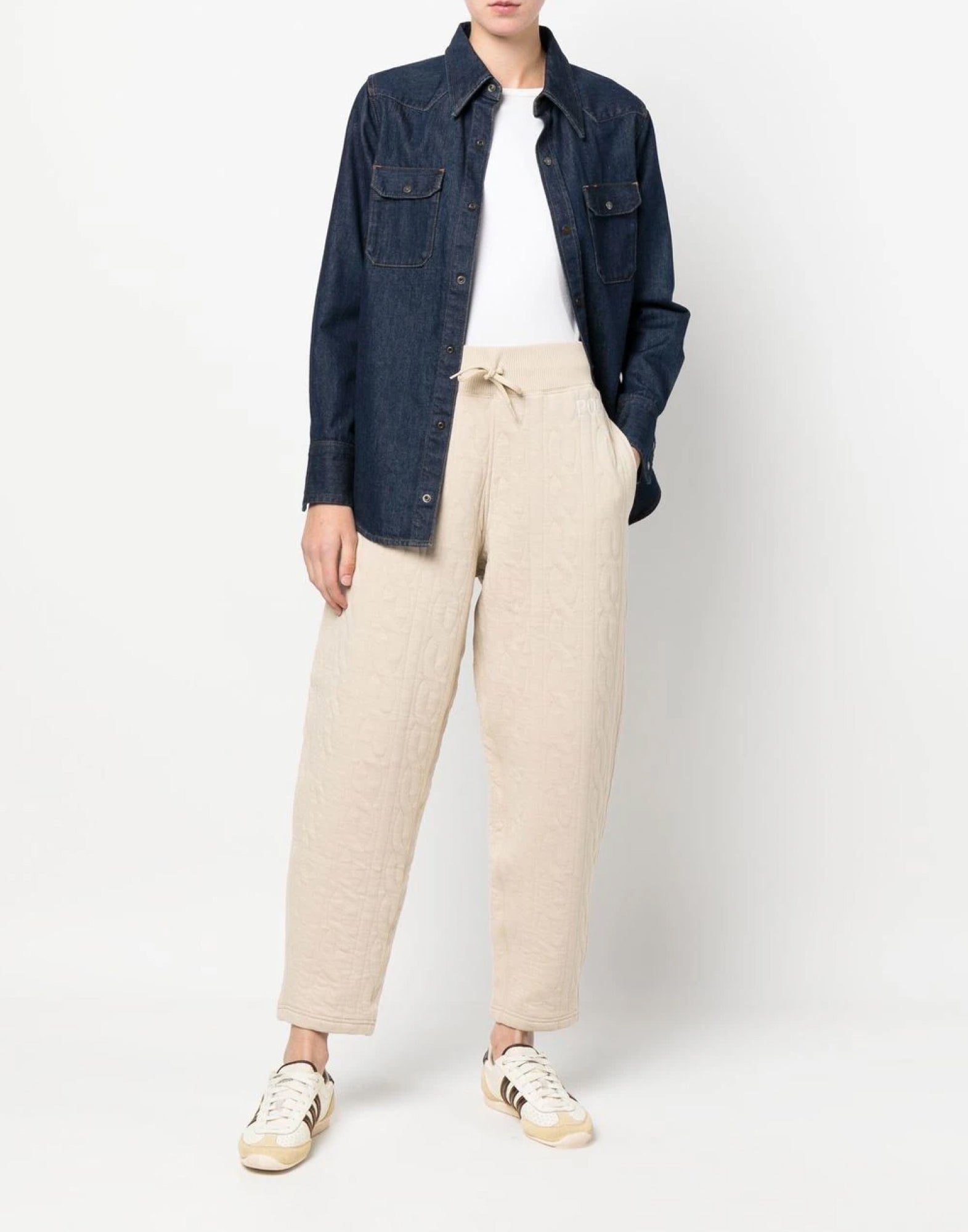 POLO RALPH LAUREN Women's Cable Quilted Logo Trousers - Mini Fit