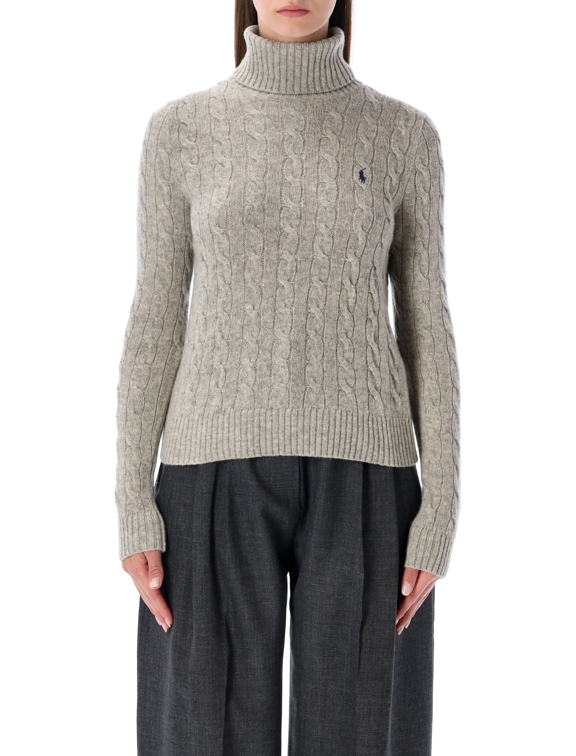 POLO RALPH LAUREN Women's Cable-Knit Roll Neck Jumper (Size S)