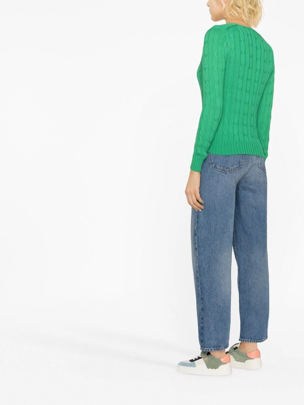 POLO RALPH LAUREN V-Neck Braided Sweater for Women