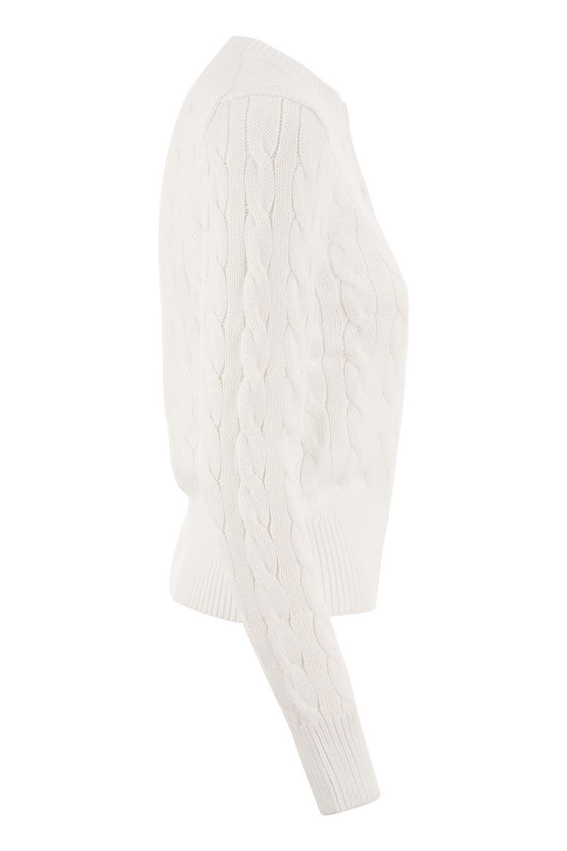 POLO RALPH LAUREN Fitted Plaited Cotton Cardigan