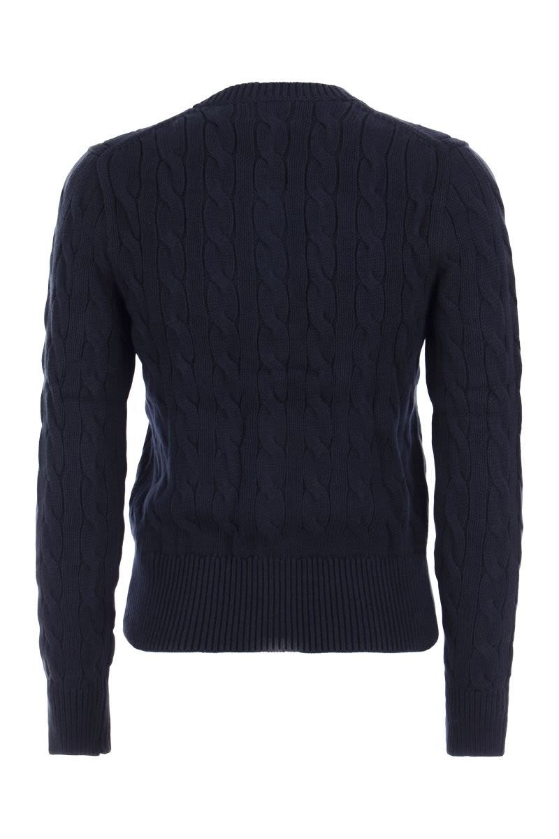 POLO RALPH LAUREN Plaited Cotton Cardigan - Fitted Cut