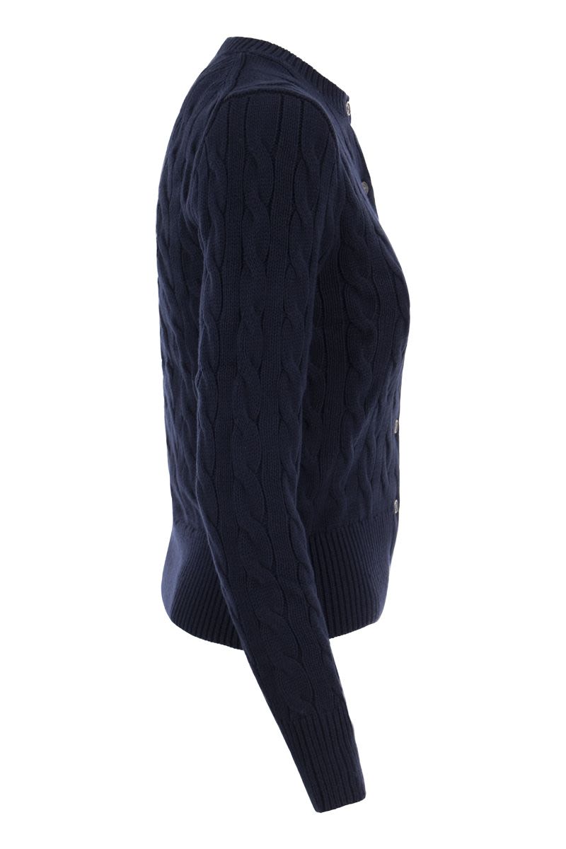 POLO RALPH LAUREN Plaited Cotton Cardigan - Fitted Cut
