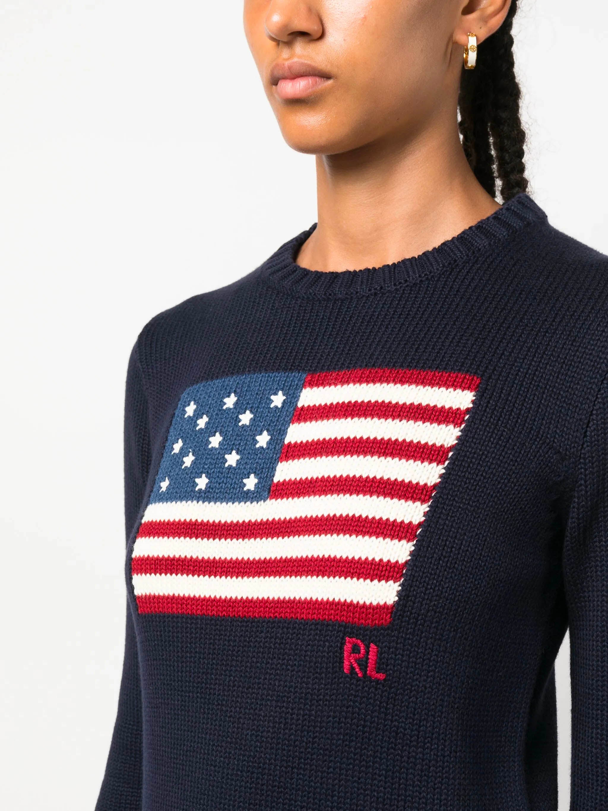 POLO RALPH LAUREN Flag Jumper with Crewneck - Women's Size S