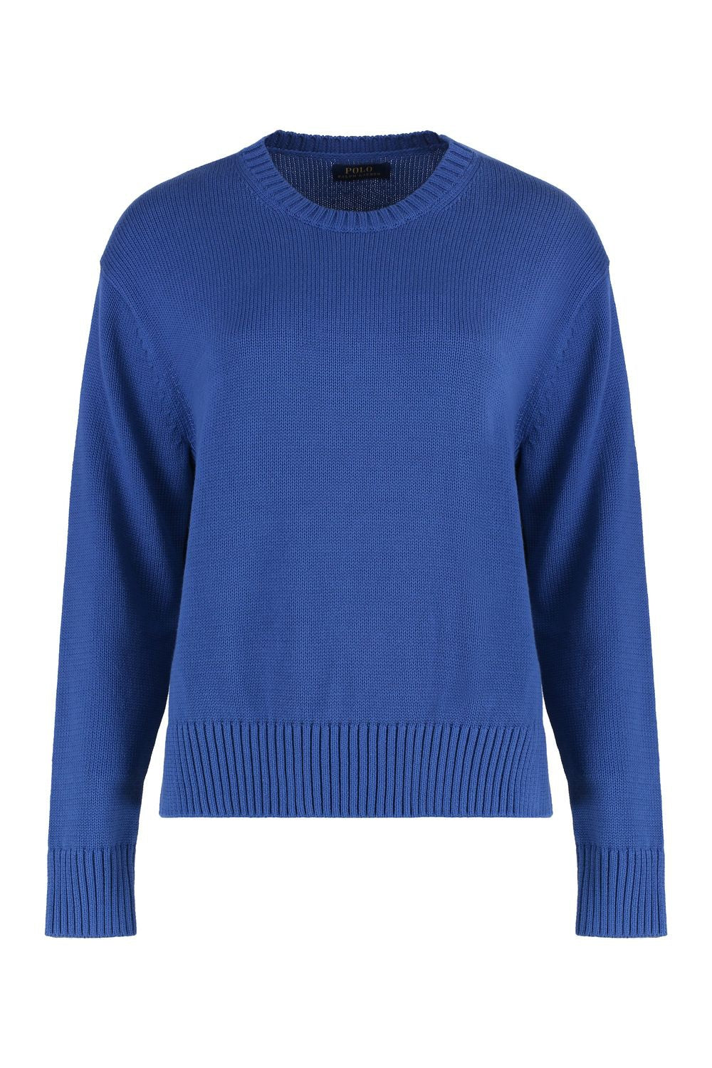 POLO RALPH LAUREN Cotton Crew-Neck Sweater with Side Slits