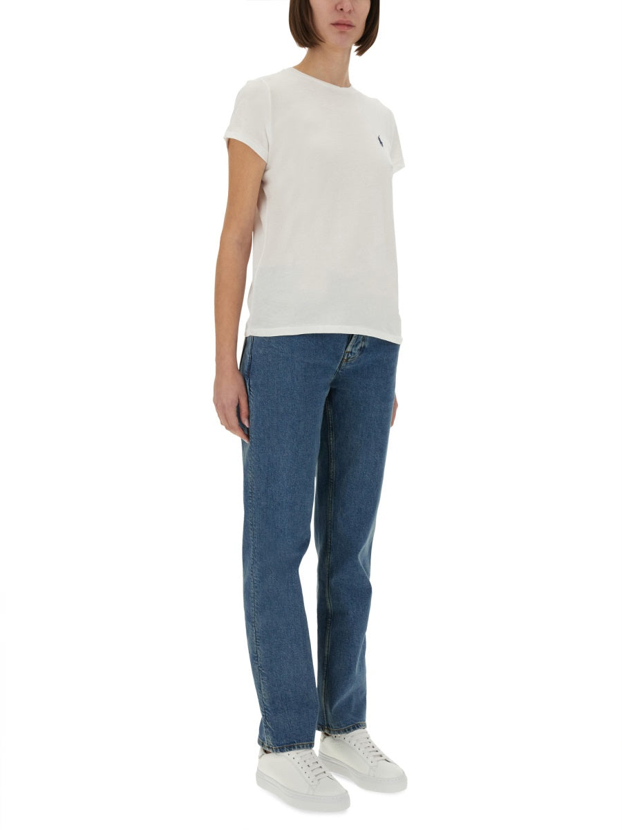 POLO RALPH LAUREN Cotton Logo T-Shirt with Short Sleeves for Women