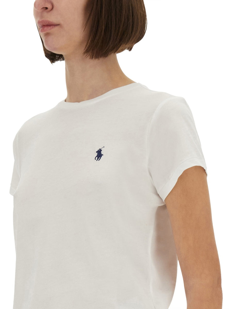 POLO RALPH LAUREN Cotton Logo T-Shirt with Short Sleeves for Women