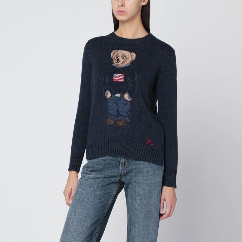 POLO RALPH LAUREN Women's Polo Bear Crew Neck Sweater - Size Medium
