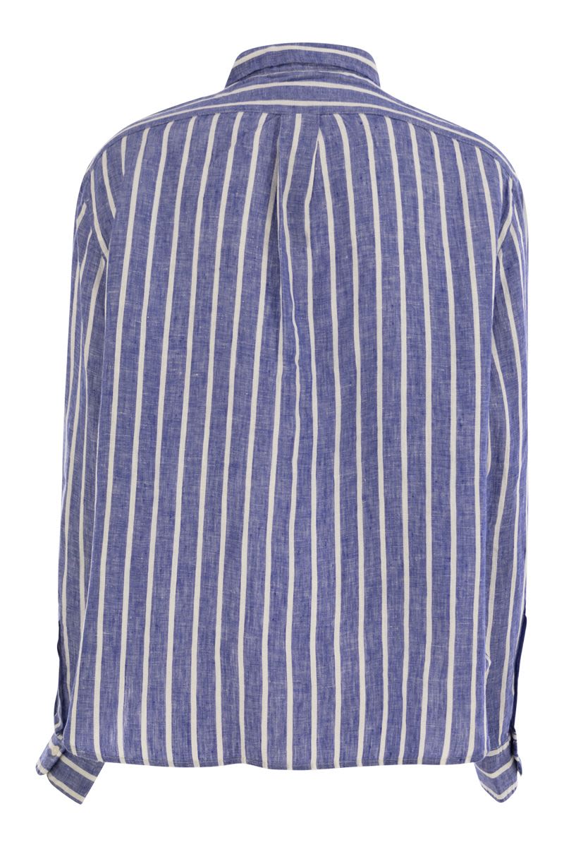 POLO RALPH LAUREN Wide and Short Vichy Linen Shirt for Women