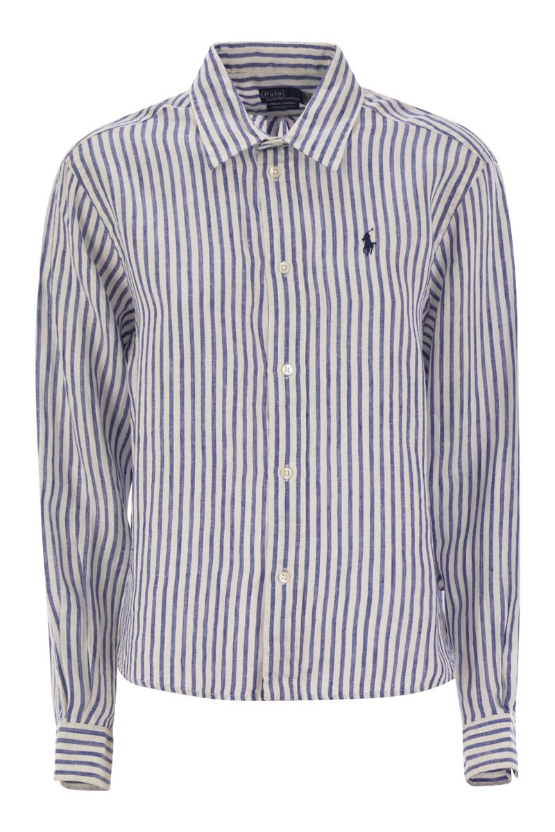 POLO RALPH LAUREN Wide and Short Vichy Linen Shirt