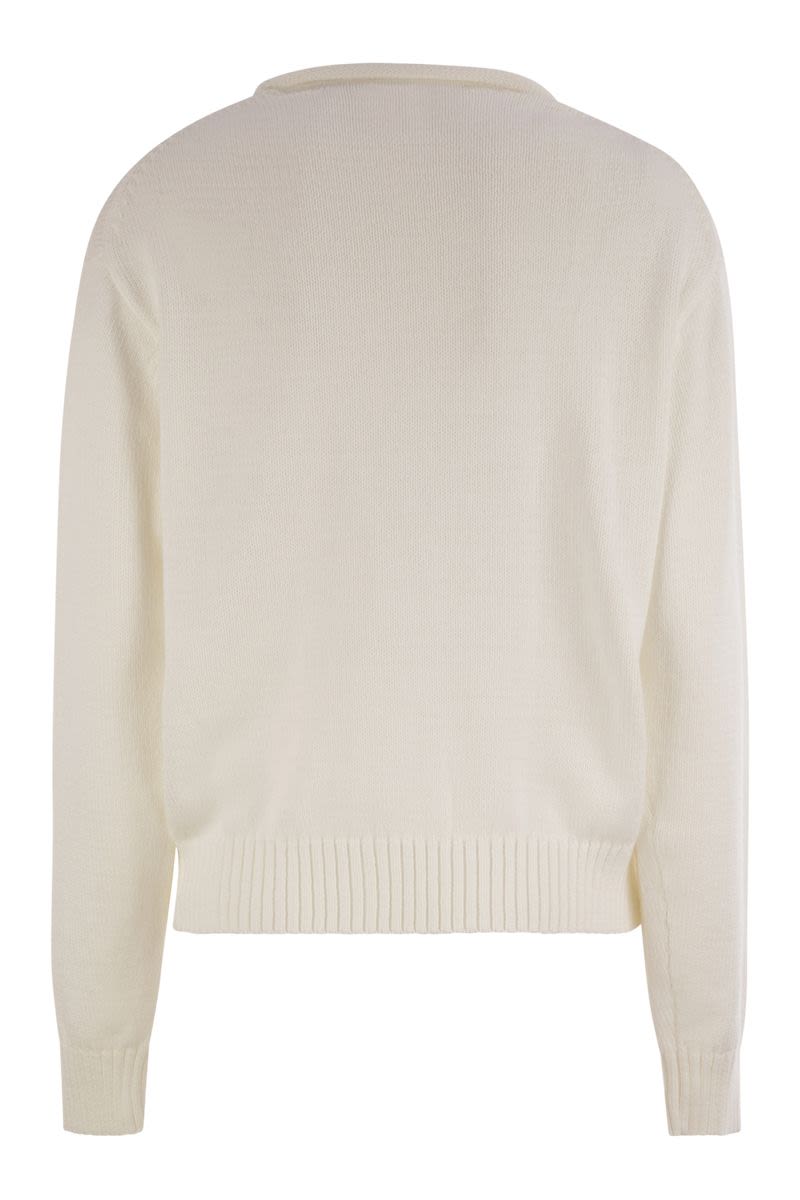 POLO RALPH LAUREN Chunky Knit Bear Tee - Women’s Hip Length