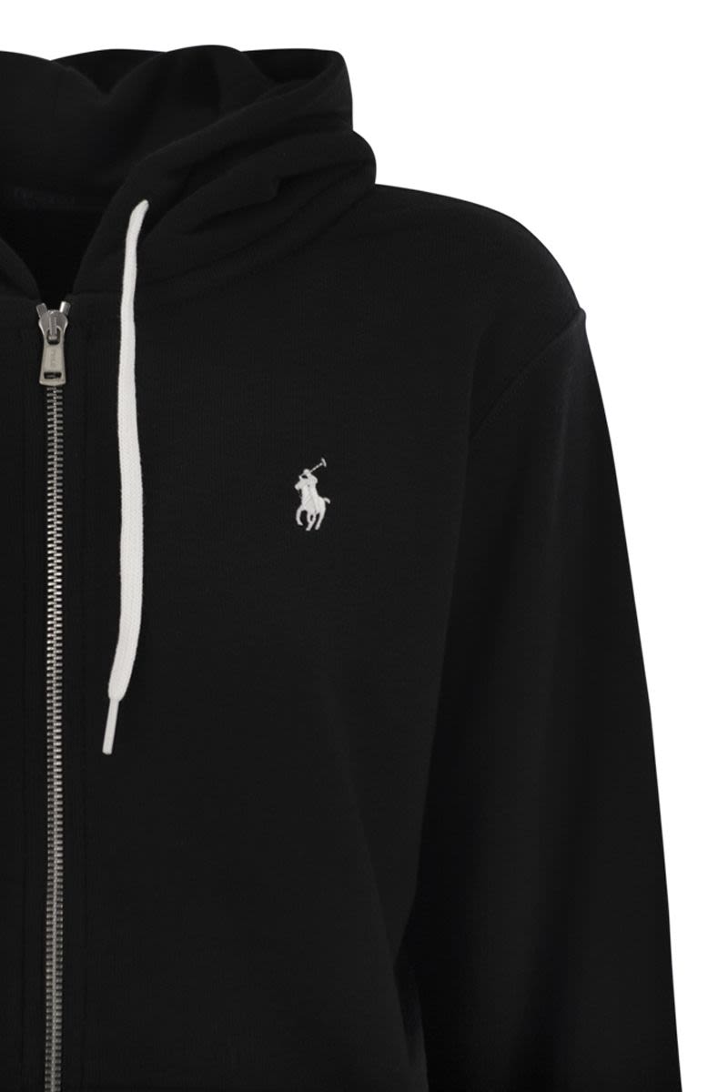 POLO RALPH LAUREN Hooded Zip Fleece Sweatshirt with Embroidered Pony