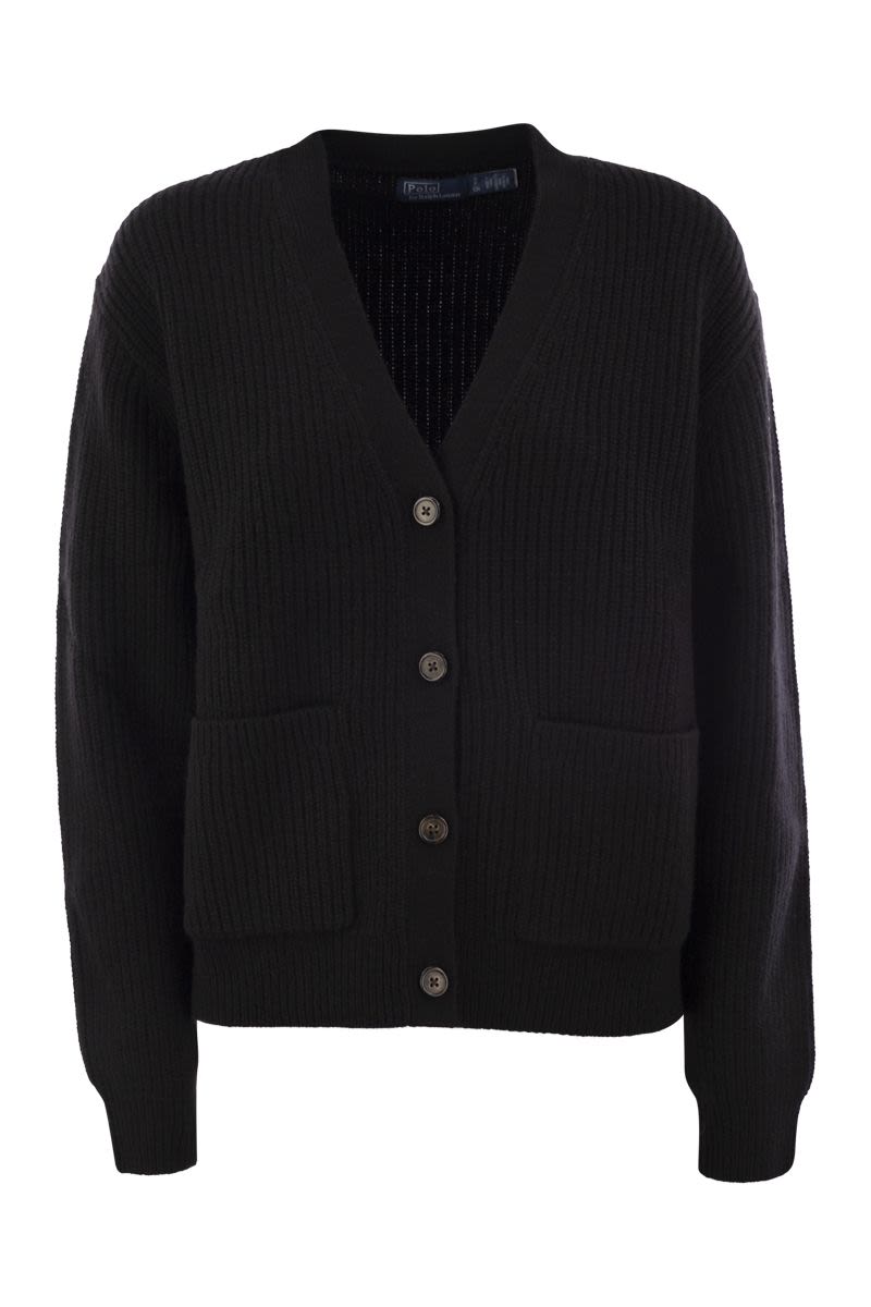 POLO RALPH LAUREN Wool and Cashmere V-Neck Cardigan - Fall/Winter 2025