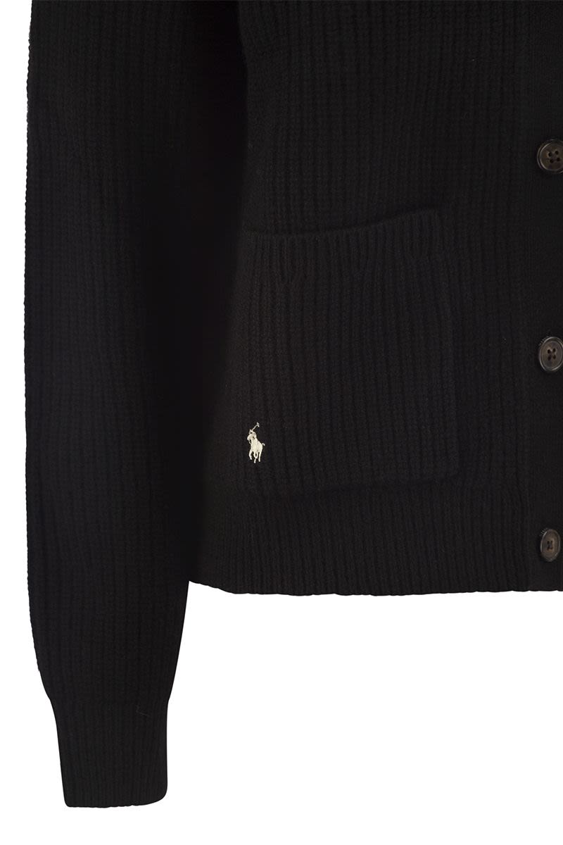 POLO RALPH LAUREN Wool and Cashmere V-Neck Cardigan - Fall/Winter 2025