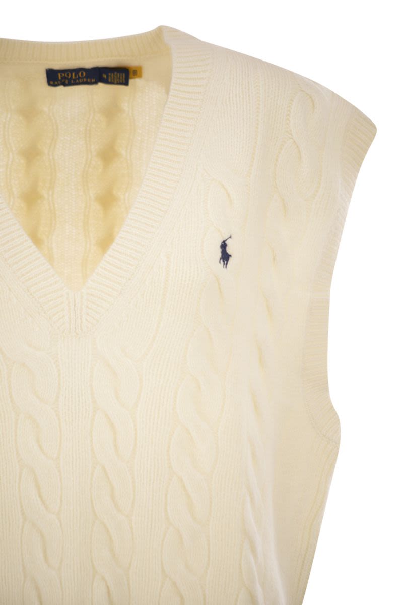 POLO RALPH LAUREN Wool and Cashmere Cable-Knit Vest