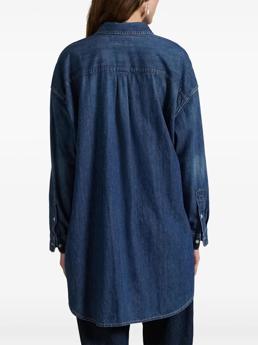 POLO RALPH LAUREN Oversized Fit Denim Shirt with Dropped Shoulders