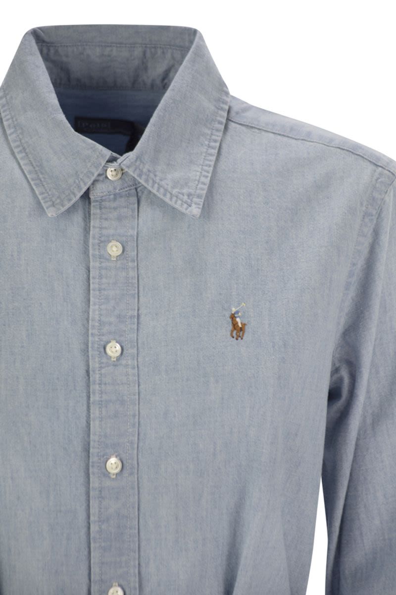 POLO RALPH LAUREN Cotton Chemisier Dress with Belt - Below the Knee