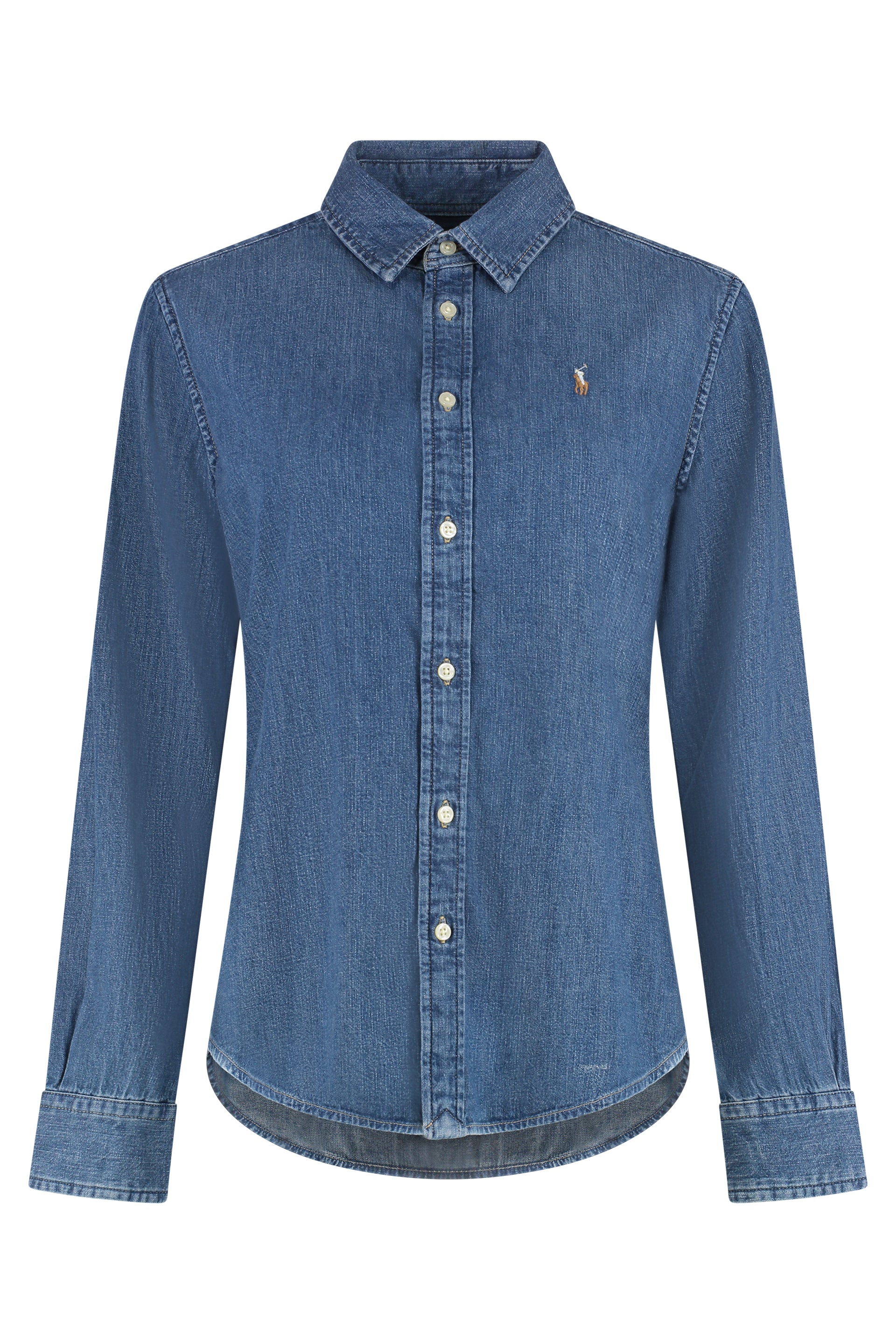 POLO RALPH LAUREN Women's Denim Shirt with Rounded Hem