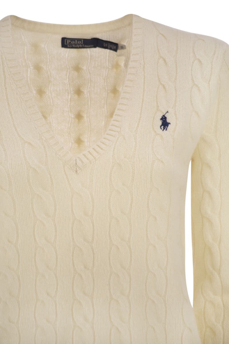 POLO RALPH LAUREN Slim-Fit V-Neck Cable Knit Jumper