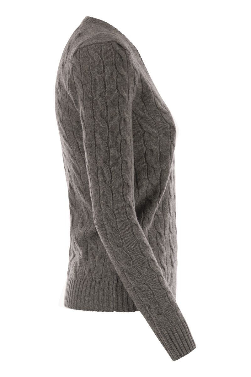 POLO RALPH LAUREN Slim-Fit Cable Knit V-Neck Sweater