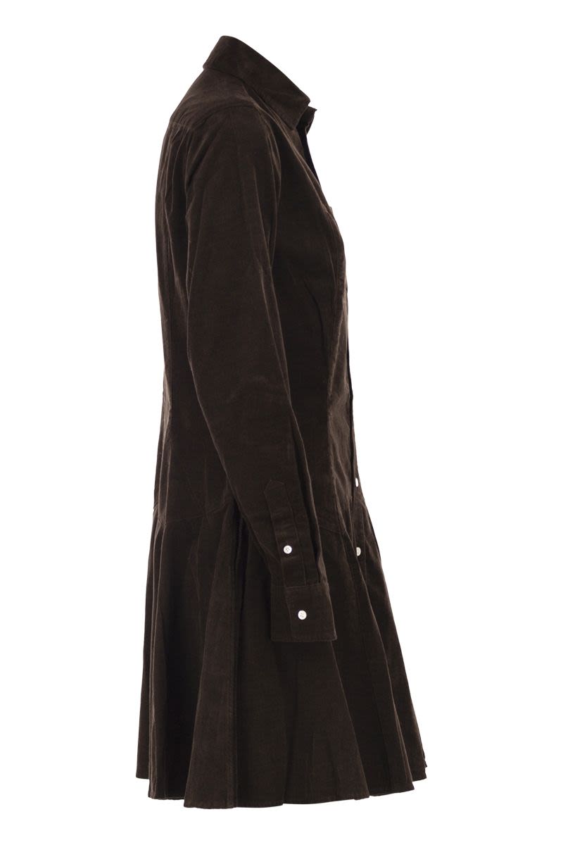 POLO RALPH LAUREN Mini A-Line Shirt Dress in Corduroy