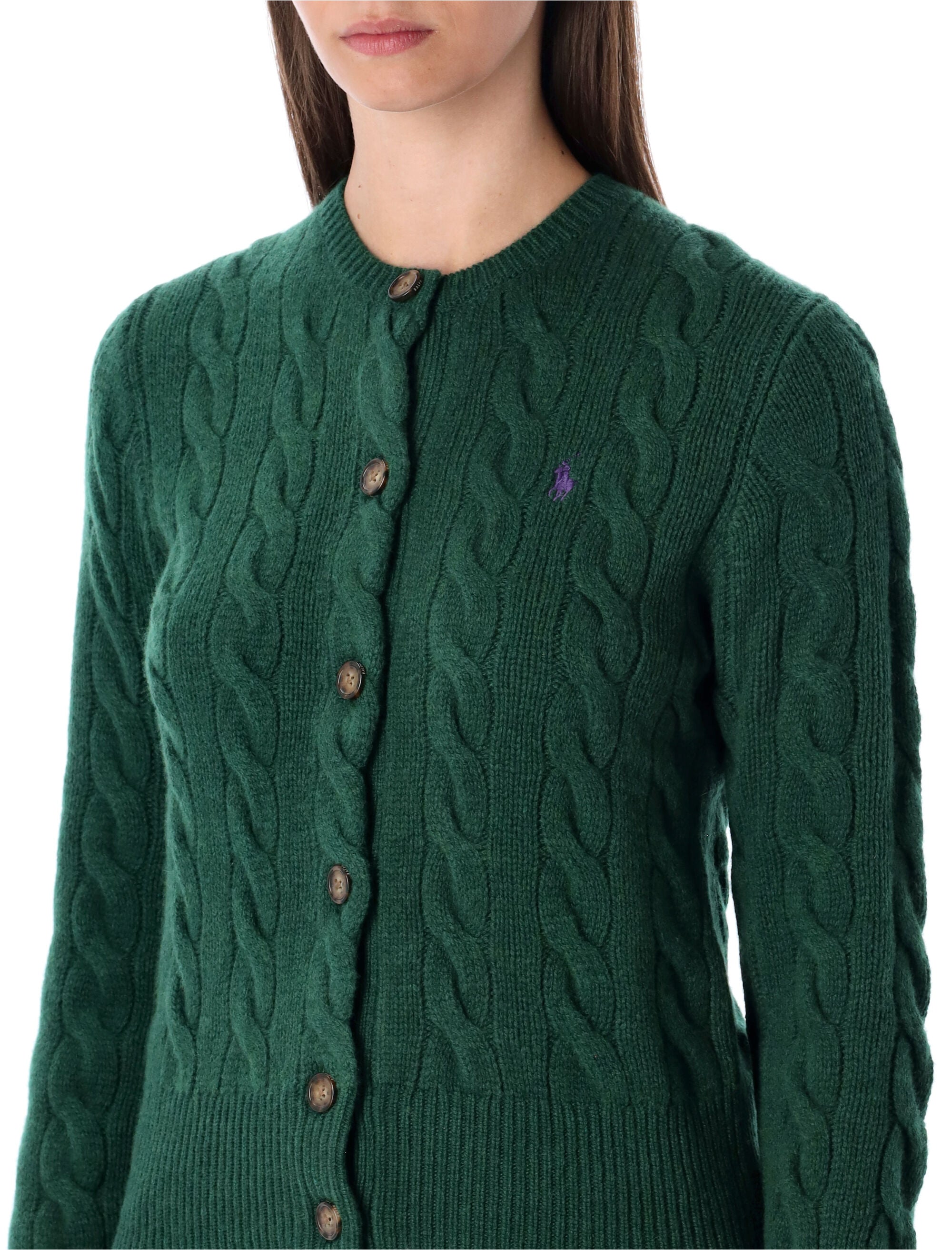 POLO RALPH LAUREN Women's Cable-Knit Wool-Cashmere Cardigan - Size S