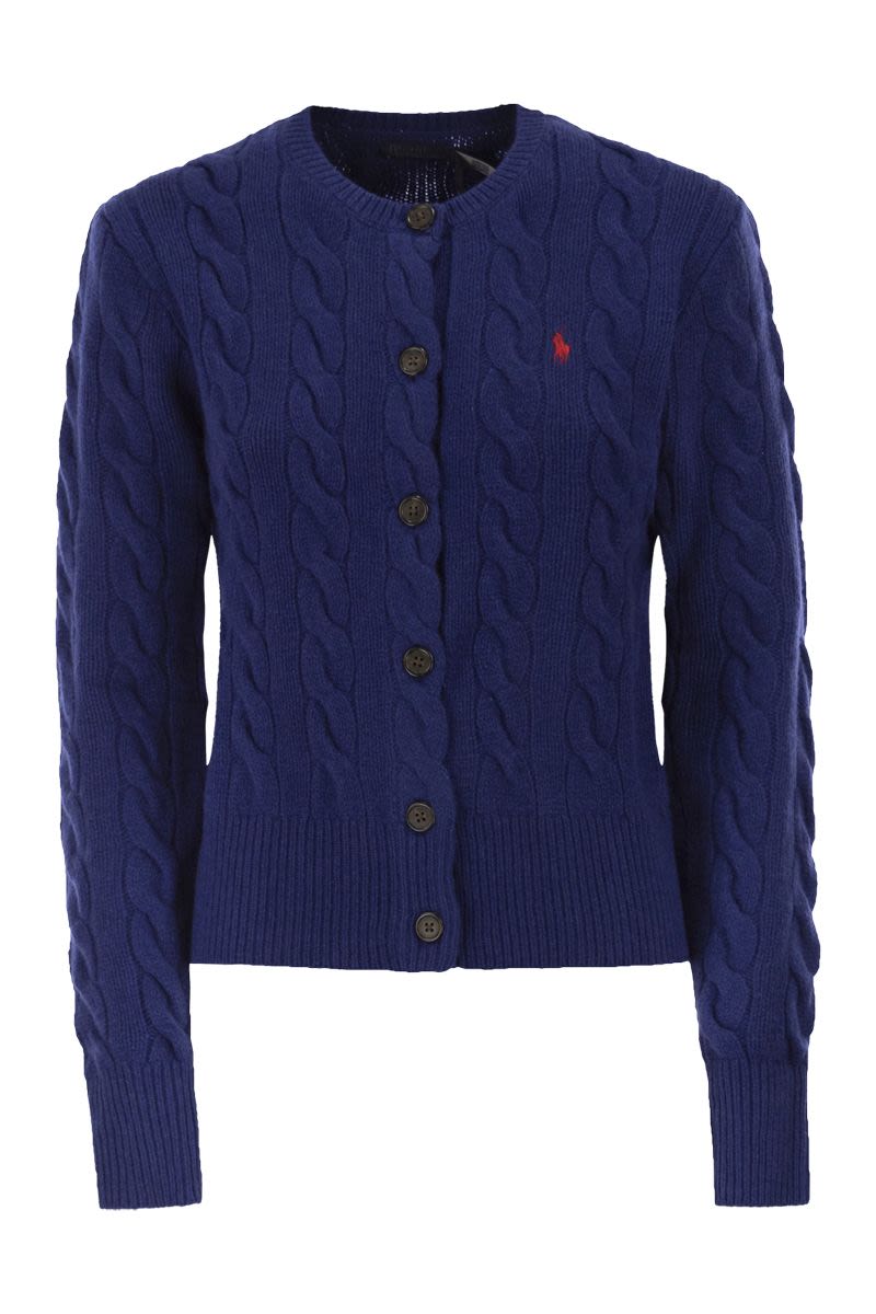 POLO RALPH LAUREN Wool and Cashmere Cable Knit Cardigan