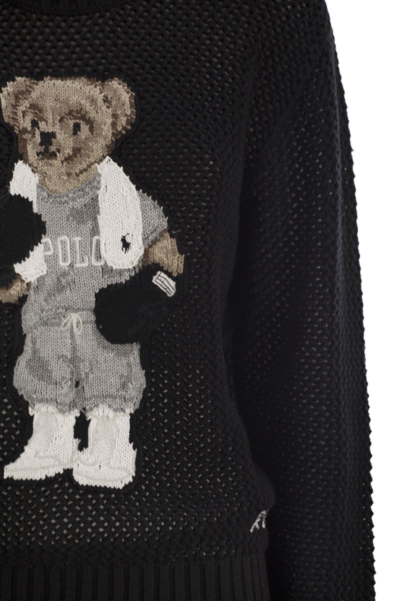 POLO RALPH LAUREN Cotton Crew-Neck Polo Shirt with Boxy Bear Design