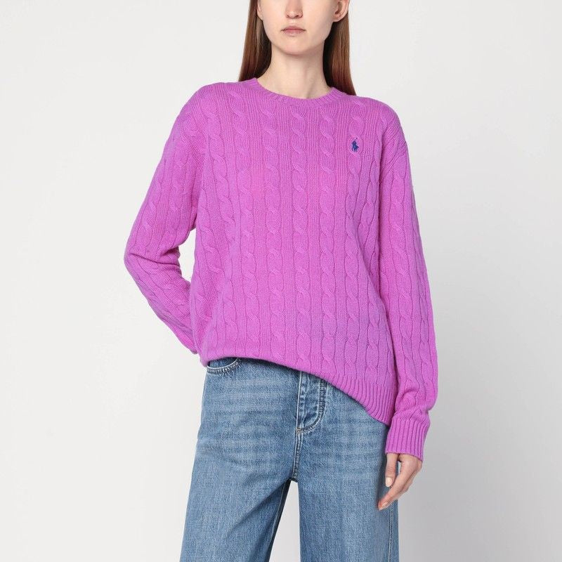 POLO RALPH LAUREN Cable-Knit Crew Neck Sweater in Wool and Cashmere