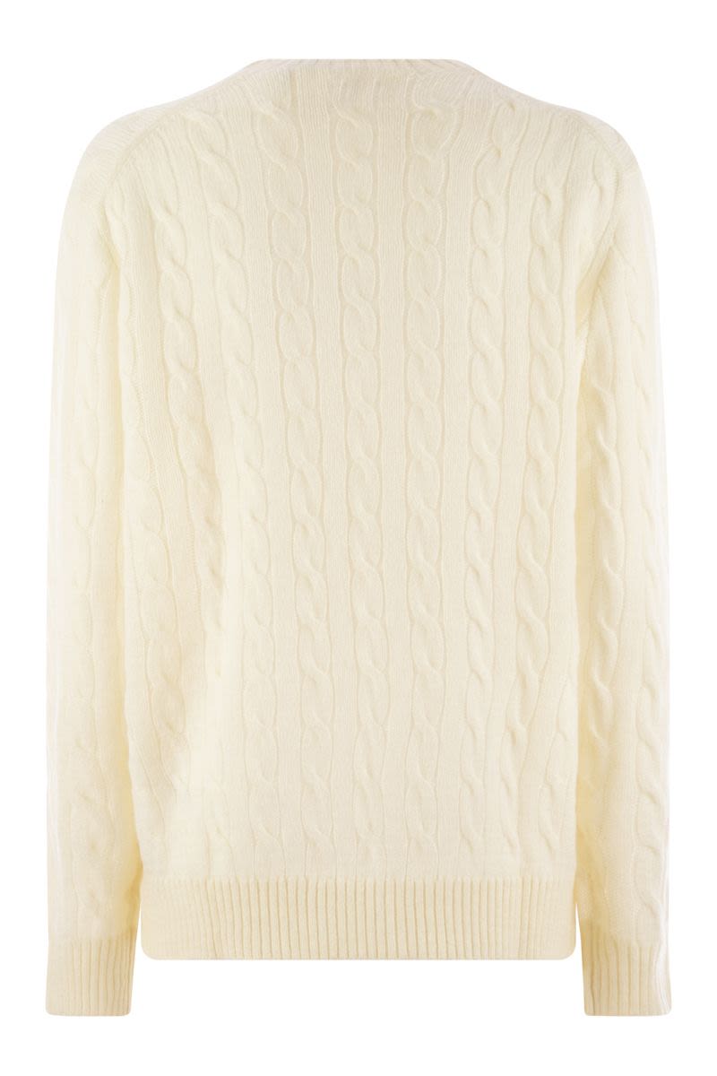 POLO RALPH LAUREN Plaited Wool and Cashmere Crew-Neck Sweater