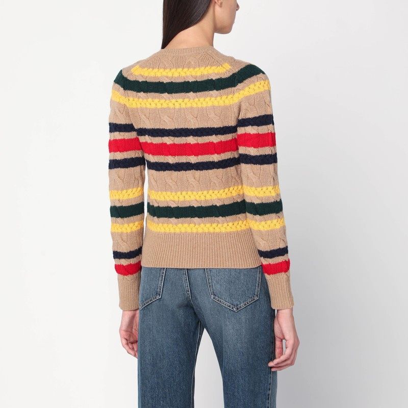 POLO RALPH LAUREN Cable-Knit Striped Cardigan for Women - FW25