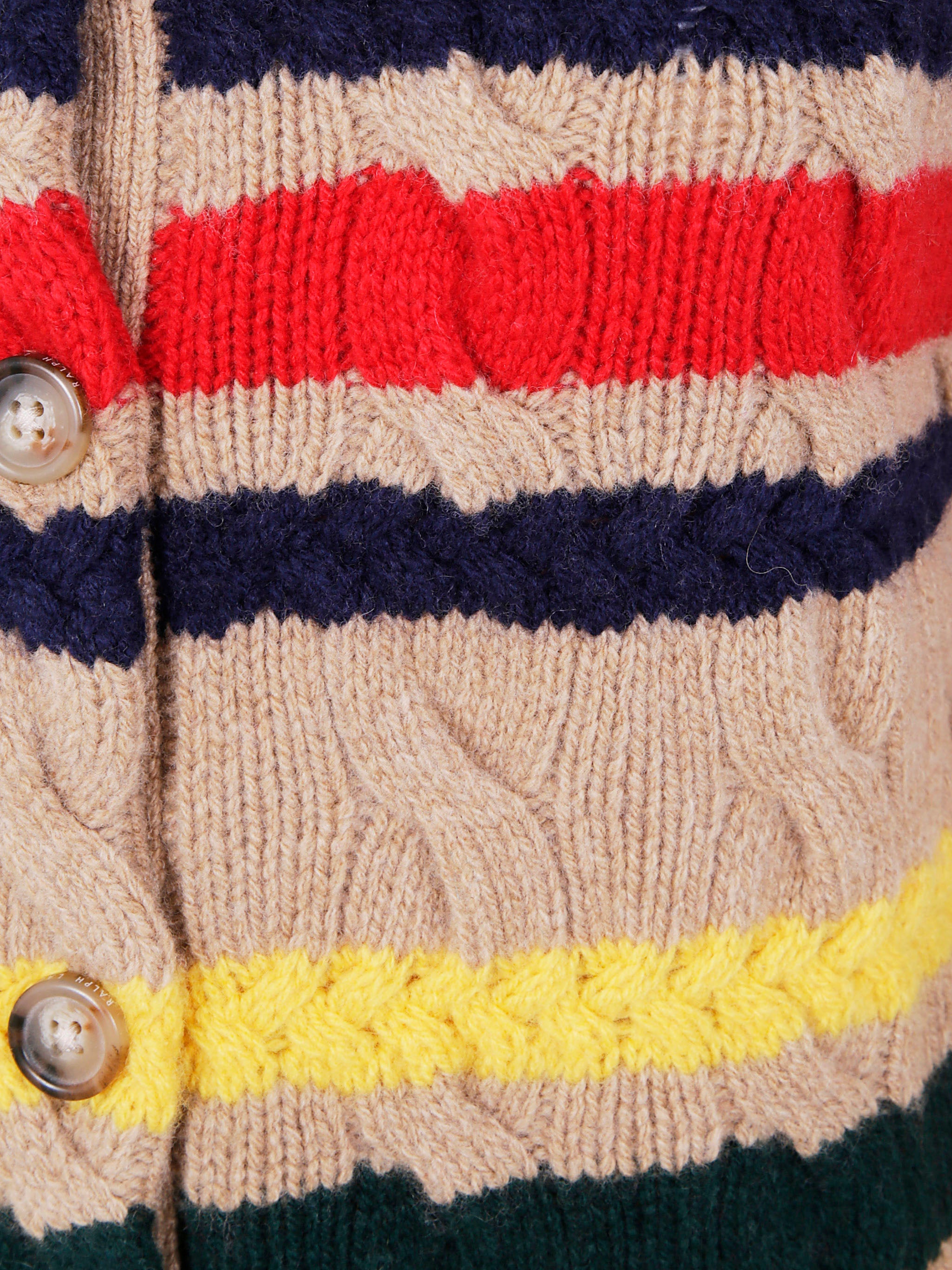 POLO RALPH LAUREN Women's Cable-Knit Striped-Pattern Cardigan