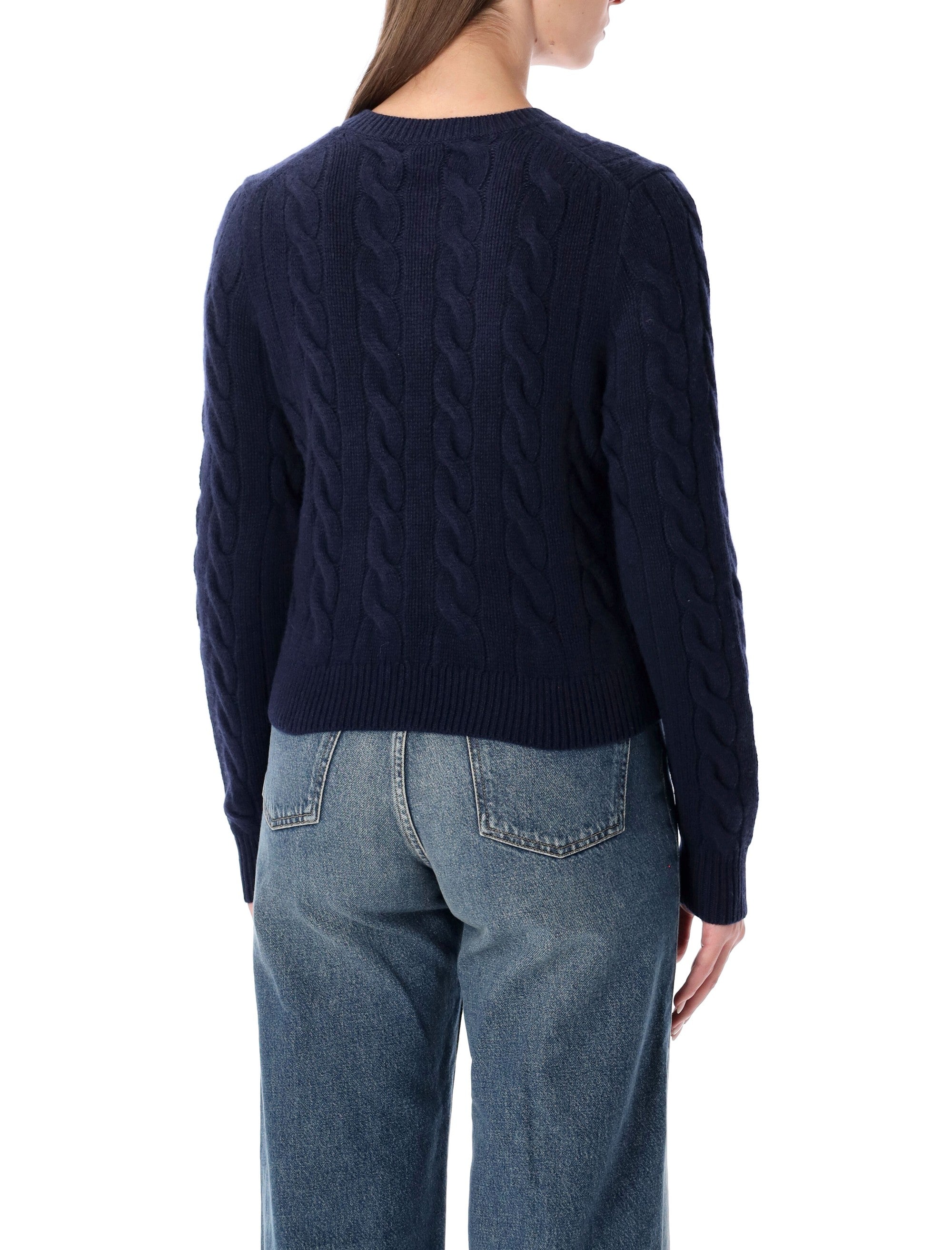 POLO RALPH LAUREN Luxurious Wool and Cashmere Cropped Cardigan
