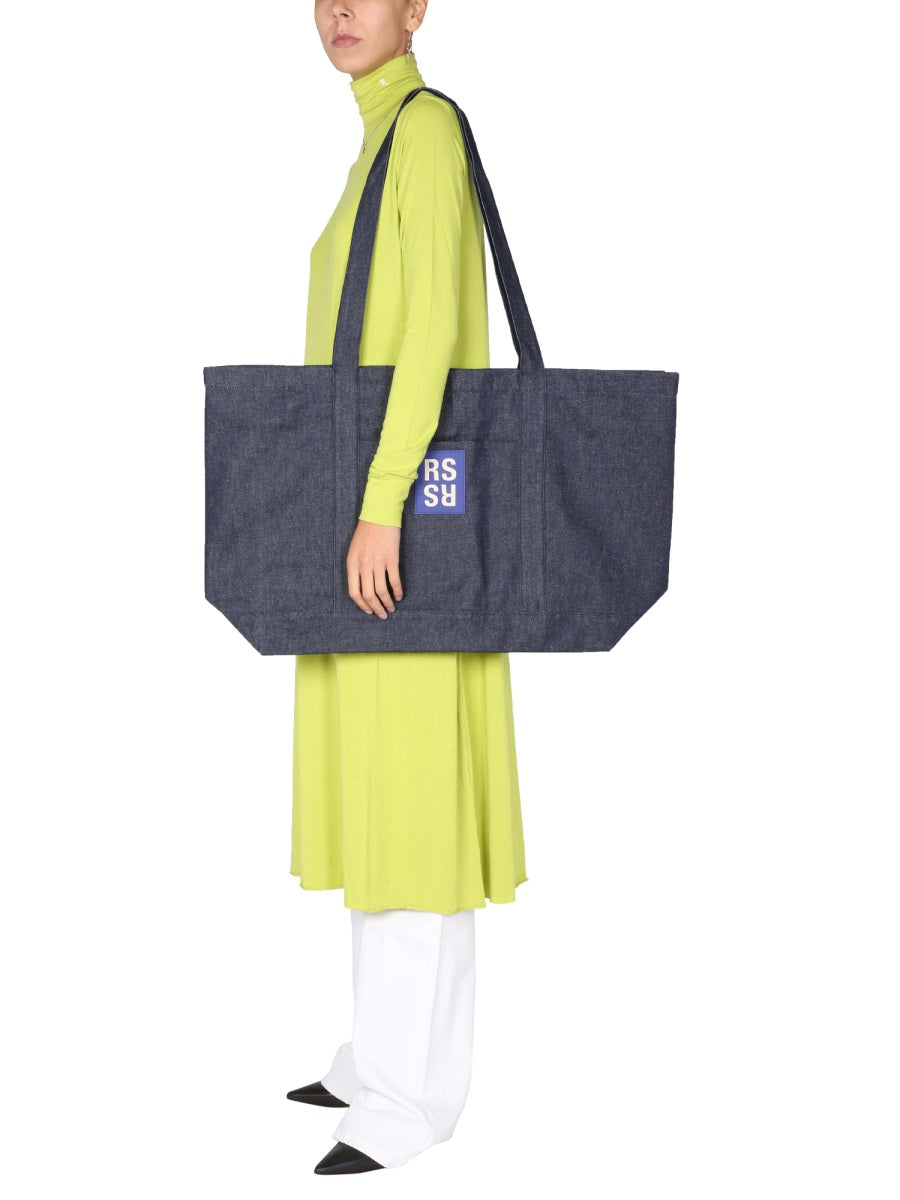 RAF SIMONS High Neck Embroidered Long Dress