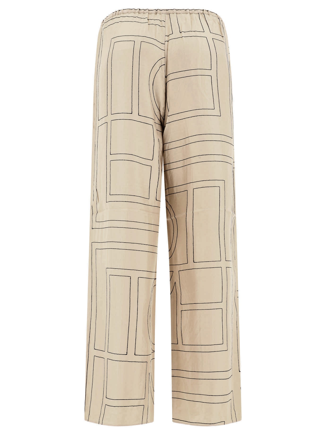 TOTEME Silk Monogram Pajama Bottoms