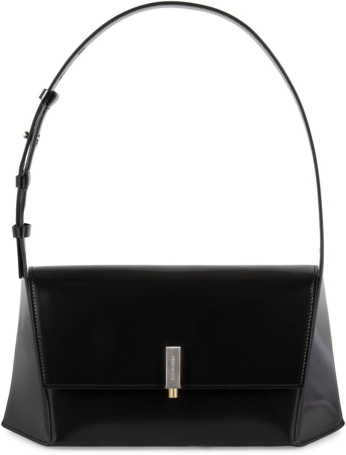 Ferragamo Leather Shoulder Handbag with Adjustable Handle