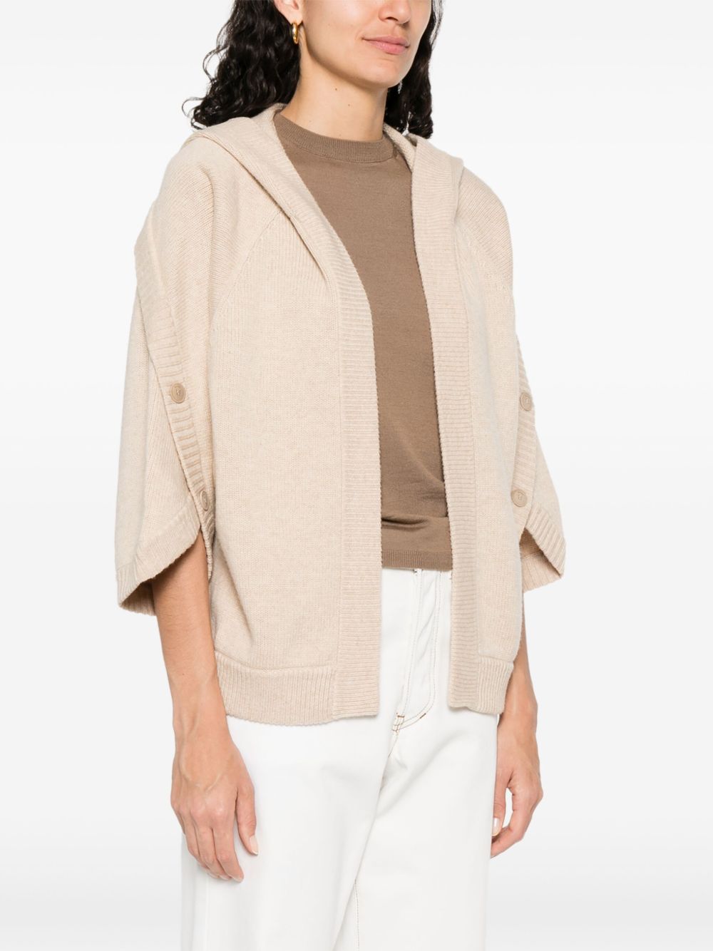 MAX MARA Classic Women's Three-Quarter Sleeve Hooded Cardigan