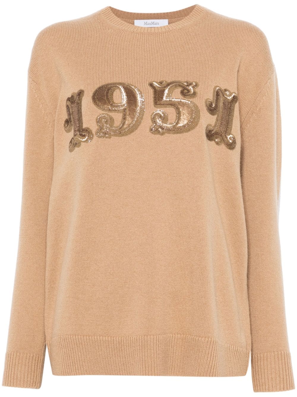 MAX MARA Wool and Cashmere Blend Sequin Detail Sweater