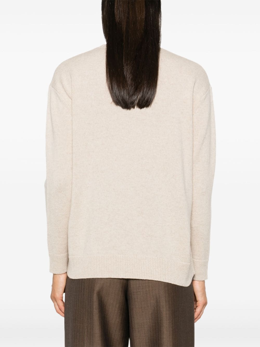 MAX MARA Wool-Cashmere Blend Sweater with Sequin Detailing - Long Sleeves