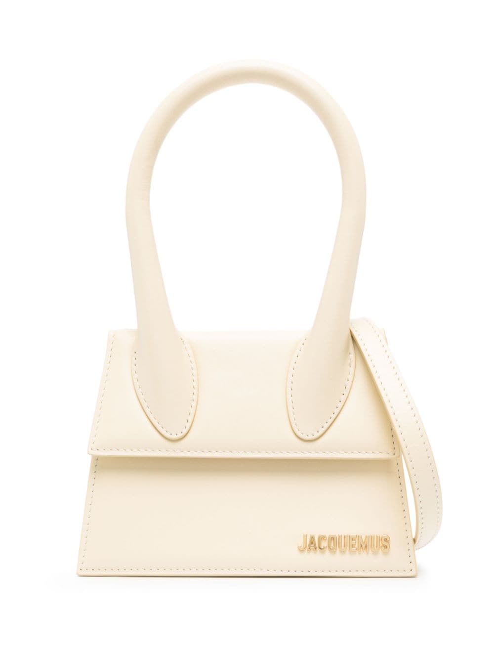 JACQUEMUS Medium Leather Handbag with Top Handle
