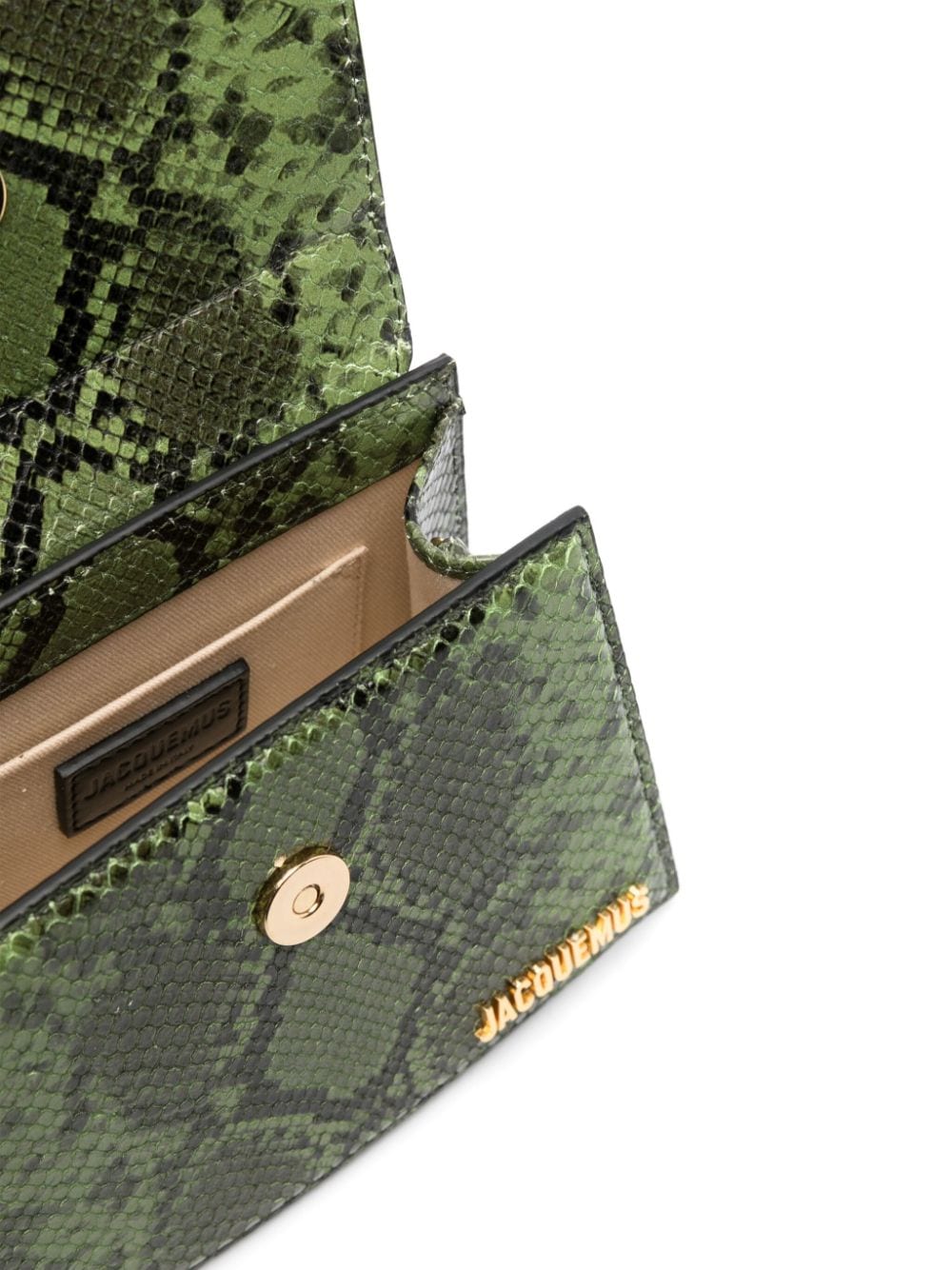 JACQUEMUS Mid-Sized Leather Handbag with Gold Tone Accents