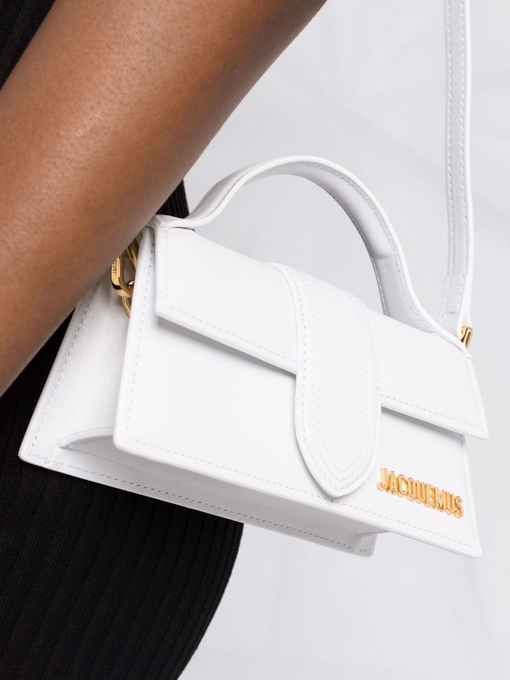 JACQUEMUS Mini Leather Handbag with Foldover Top