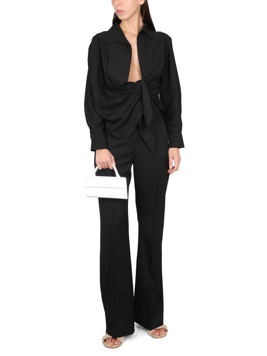 JACQUEMUS Elegant Bahia Shirt with Draped Knot Detail for Women