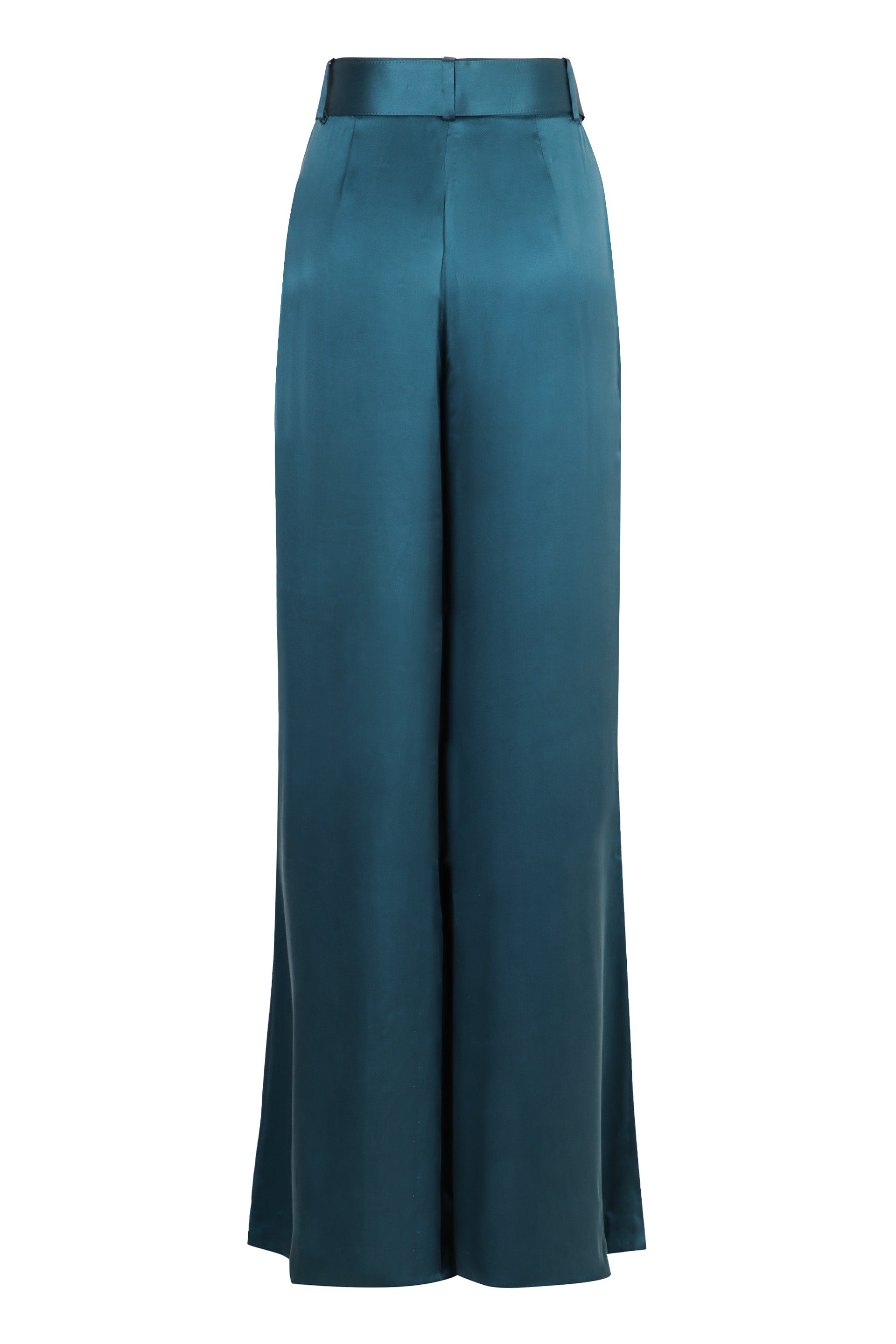ZIMMERMANN Tuck Silk Trousers with Coordinated Belt and Buckle Fastening