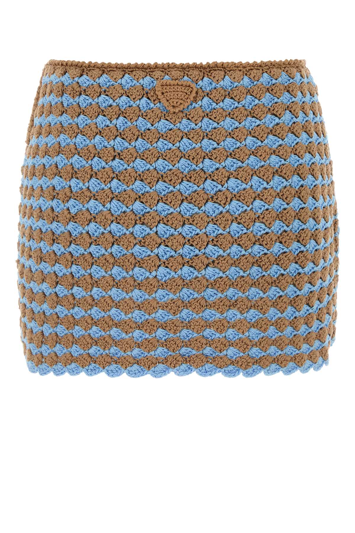 PRADA Two-Tone Mini Crochet Skirt