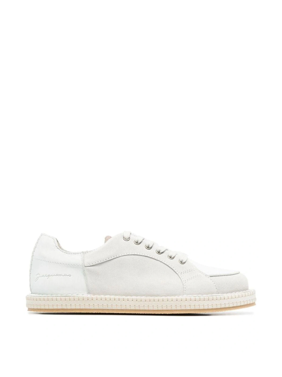 JACQUEMUS Men's Leather Sneaker with Logo Rubber Sole